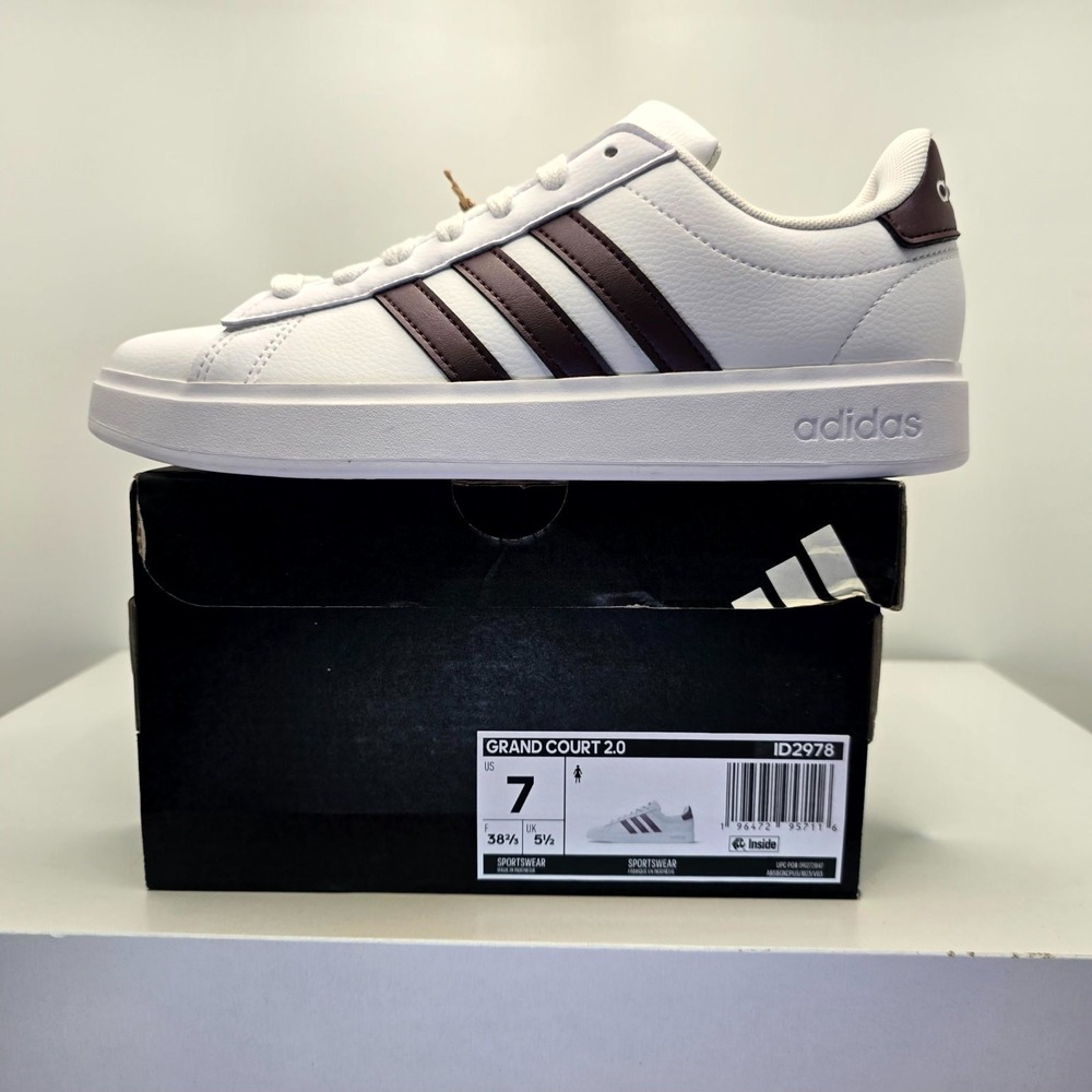 Adidas Grand Court 2.0 ID2978 Womens 7 Shoes Cloud White Aurora Athletic Sneaker